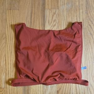 American Eagle Aerie rust red high neck crop wide strap bikini top